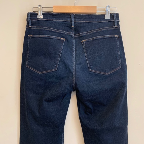 Frame Denim Le High Straight Fringe Hem Jeans in Pine Knoll - Picture 7 of 12